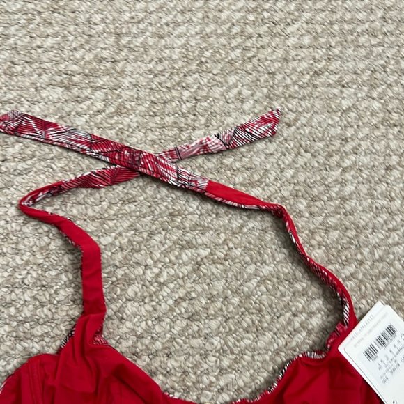 La Perla bikini swim top red white gold size 6 NWT - Picture 3 of 9